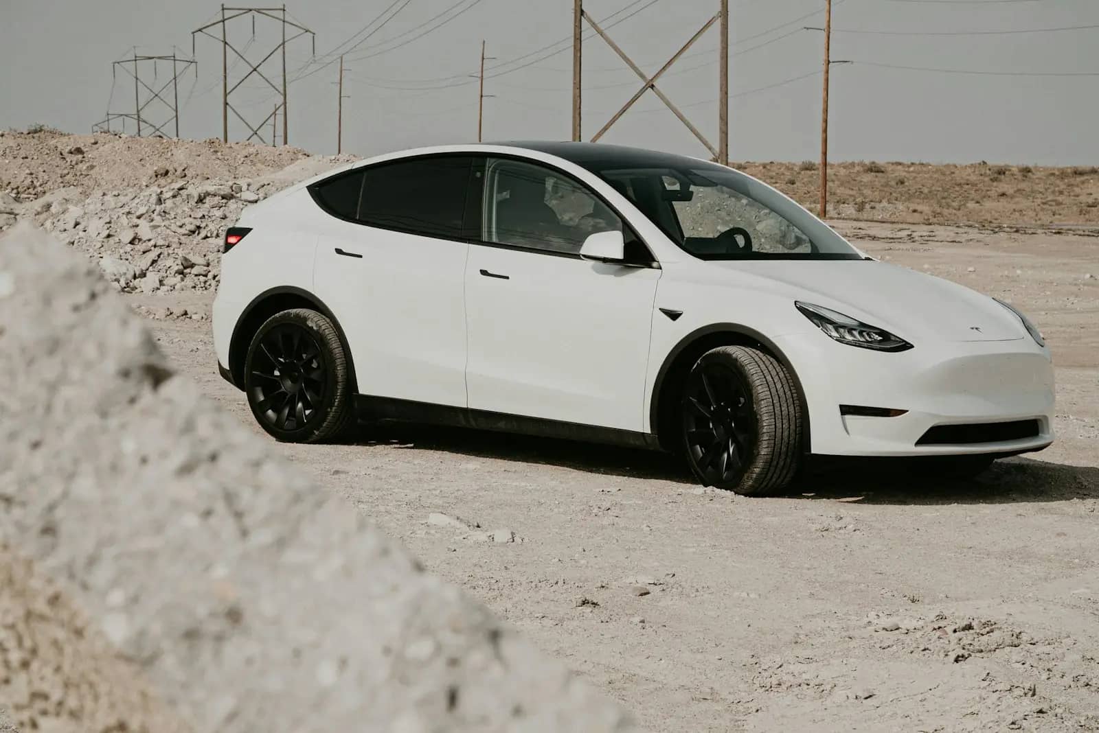 White electric crossover in for a battery health check